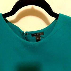 Ann Taylor Green Ruffled Sleeve Dress Sz 10